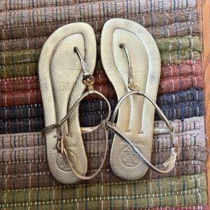 Tory Burch Emmy Metallic Tumbled Leather strappy sandals
